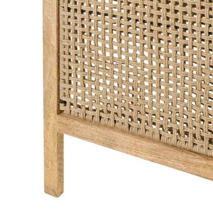 Biombo Divisor Con Paneles De Ratán Madera De Mango Natural J-Line
