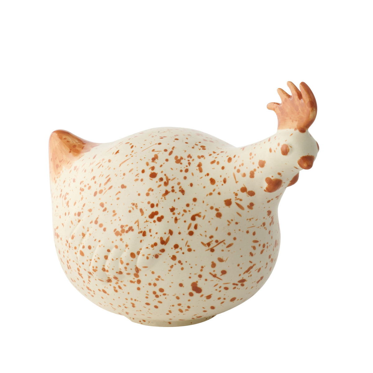 Pollo de cerámica blanco/marrón grande J-Line