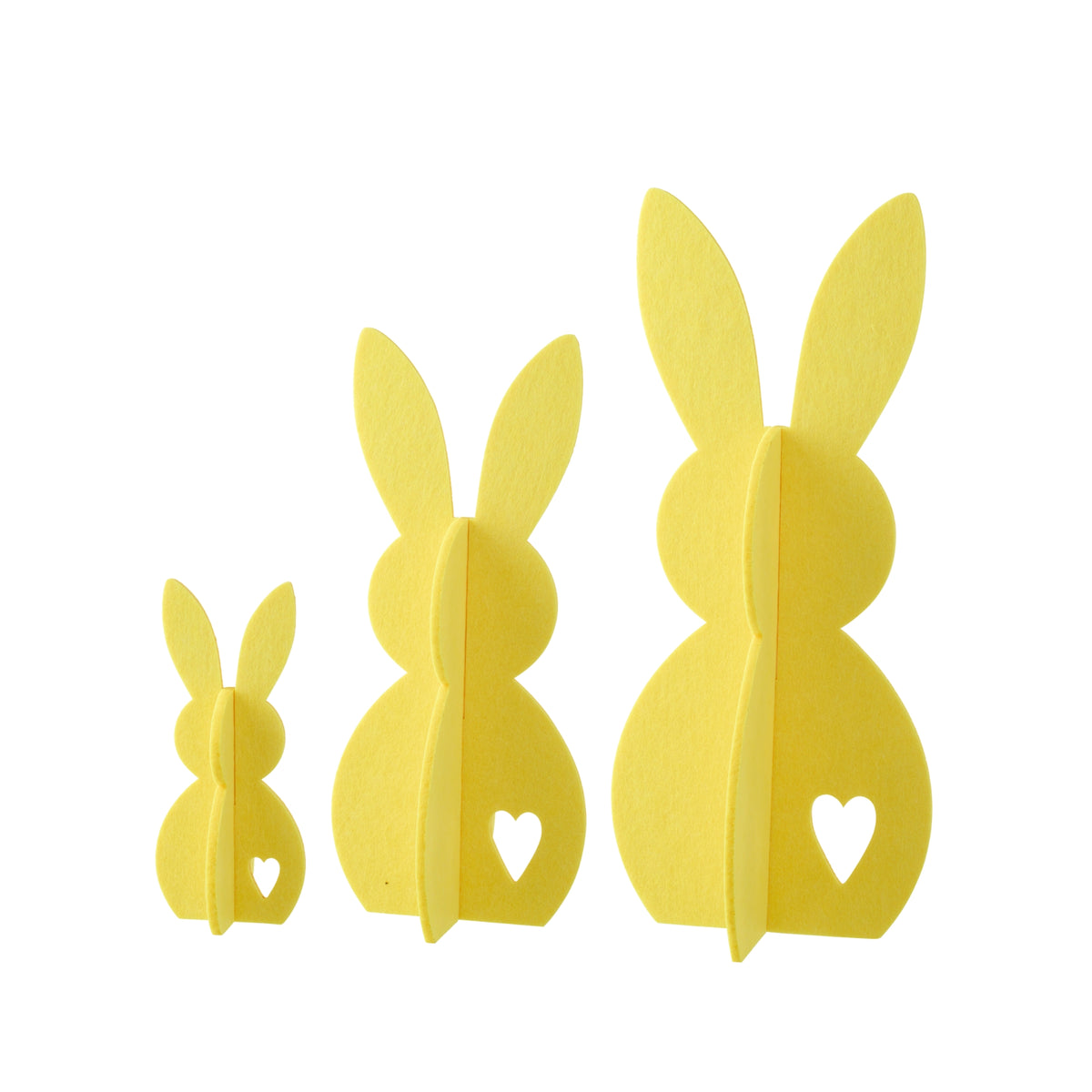 Decoración de Pascua Conejo Amarillo Set de Fieltro de 3 J-Line