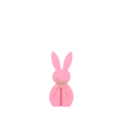 Decoración de Pascua Set de 3 Conejos Rosas de Fieltro J-Line