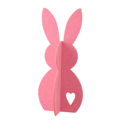 Decoración de Pascua Set de 3 Conejos Rosas de Fieltro J-Line