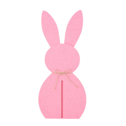 Decoración de Pascua Set de 3 Conejos Rosas de Fieltro J-Line