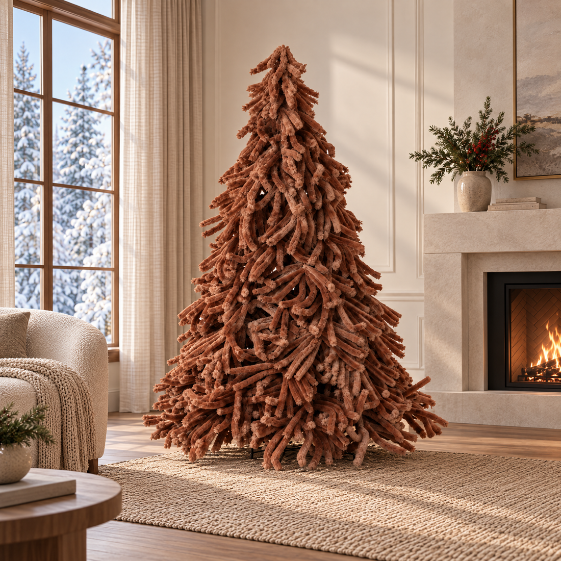 Árbol de Navidad artificial Fluffy Poliéster Camel J-Line