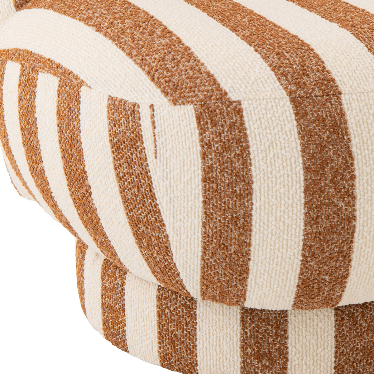 Sillón Lounge de Tela a Rayas Camel/Blanco Roto J-Line