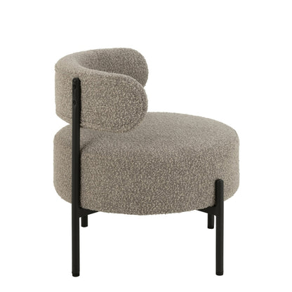 Sillón København Boucle Multíplex/Poliéster Gris/Negro J-Line