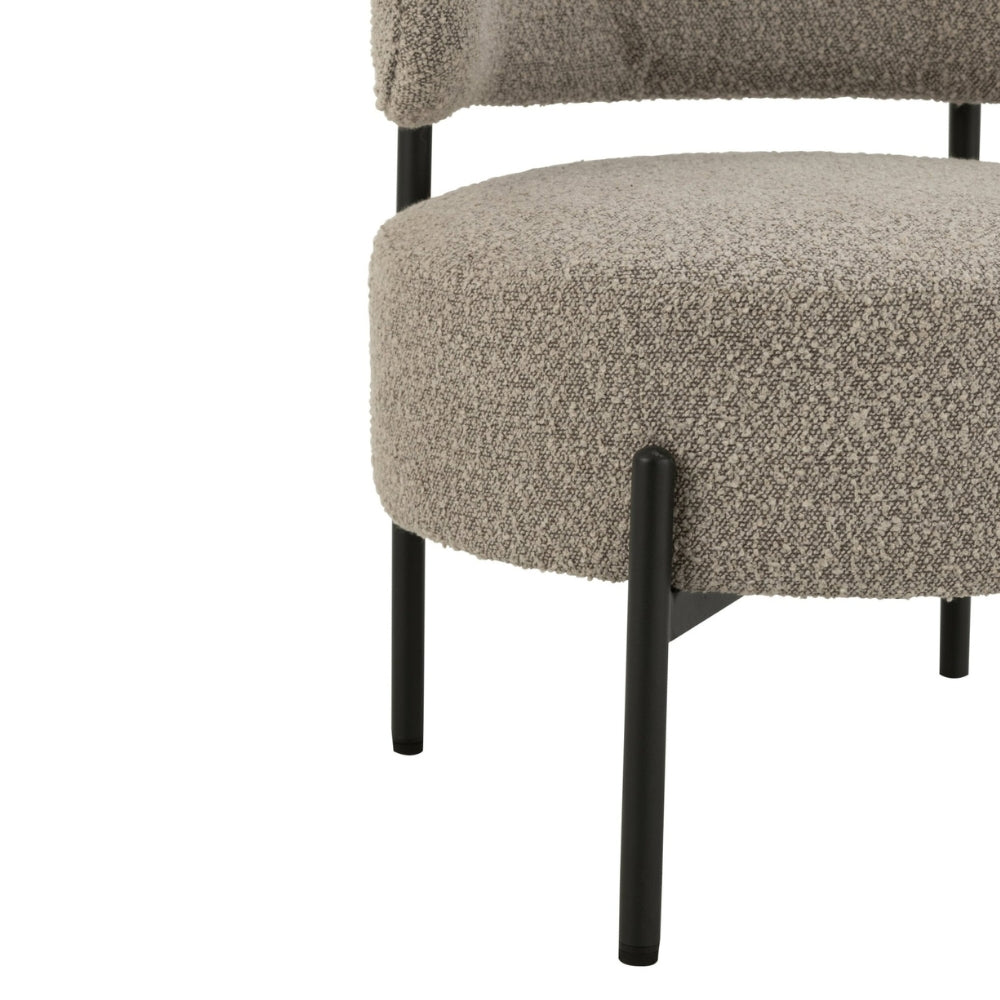 Sillón København Boucle Multíplex/Poliéster Gris/Negro J-Line