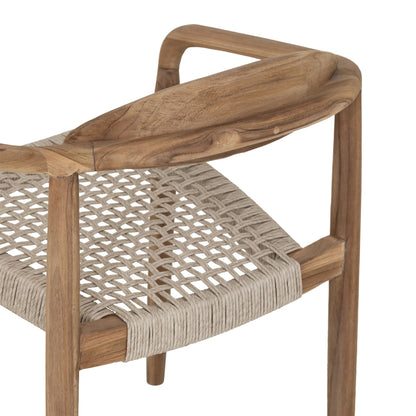 MUST Living Silla de comedor de exterior Santiago de madera de teca