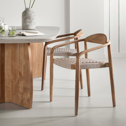 MUST Living Silla de comedor de exterior Santiago de madera de teca