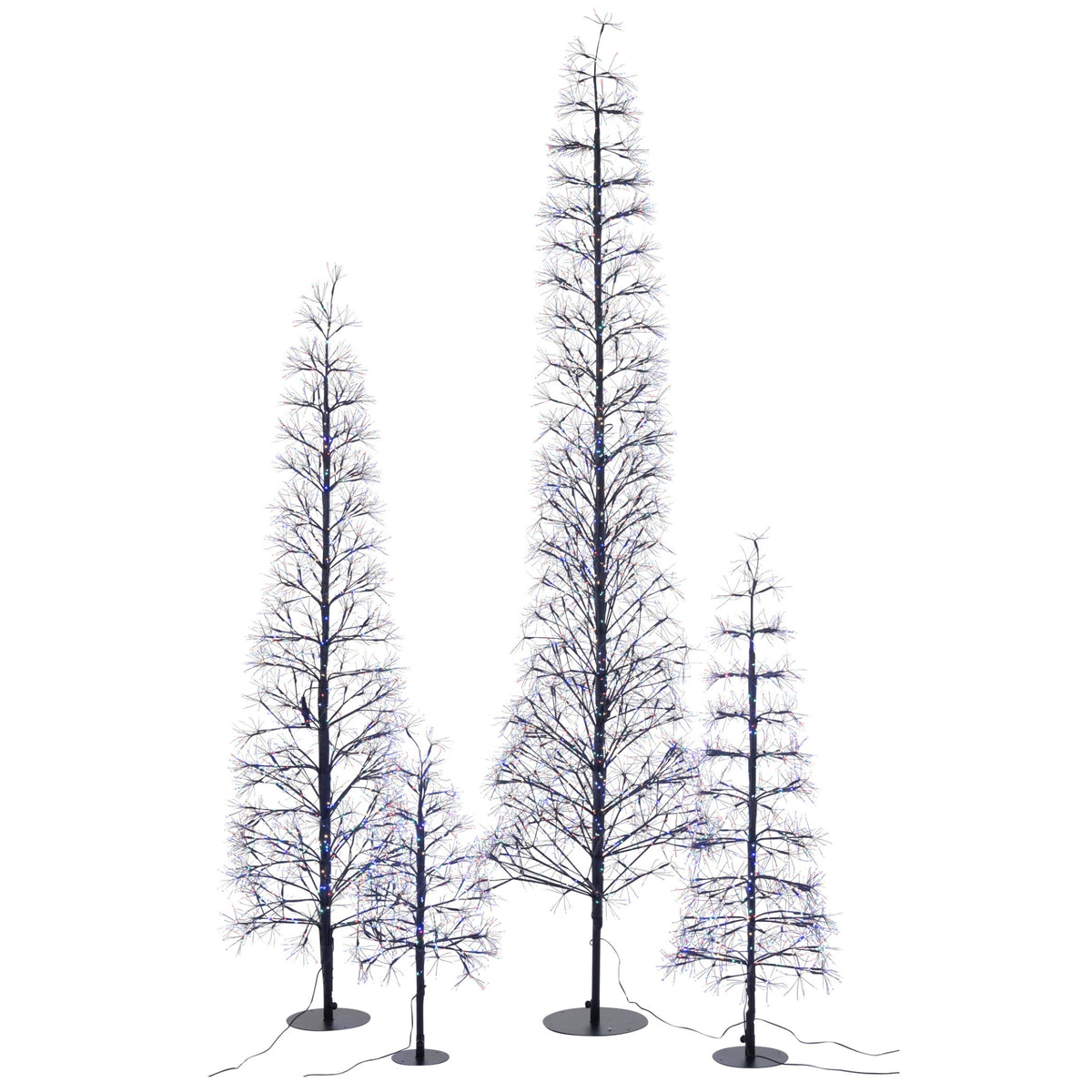 Árbol de Navidad Luces LED Multicolor Hierro Negro Extra Grande H240cm J-Line