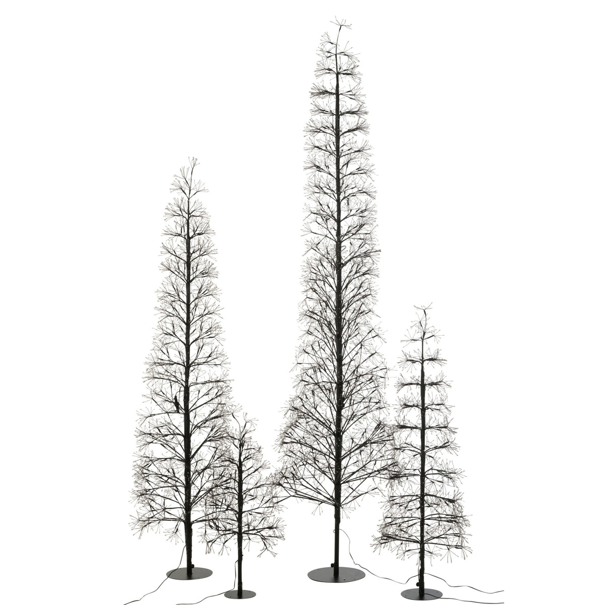 Árbol de Navidad Luces LED Multicolor Hierro Negro Extra Grande H240cm J-Line