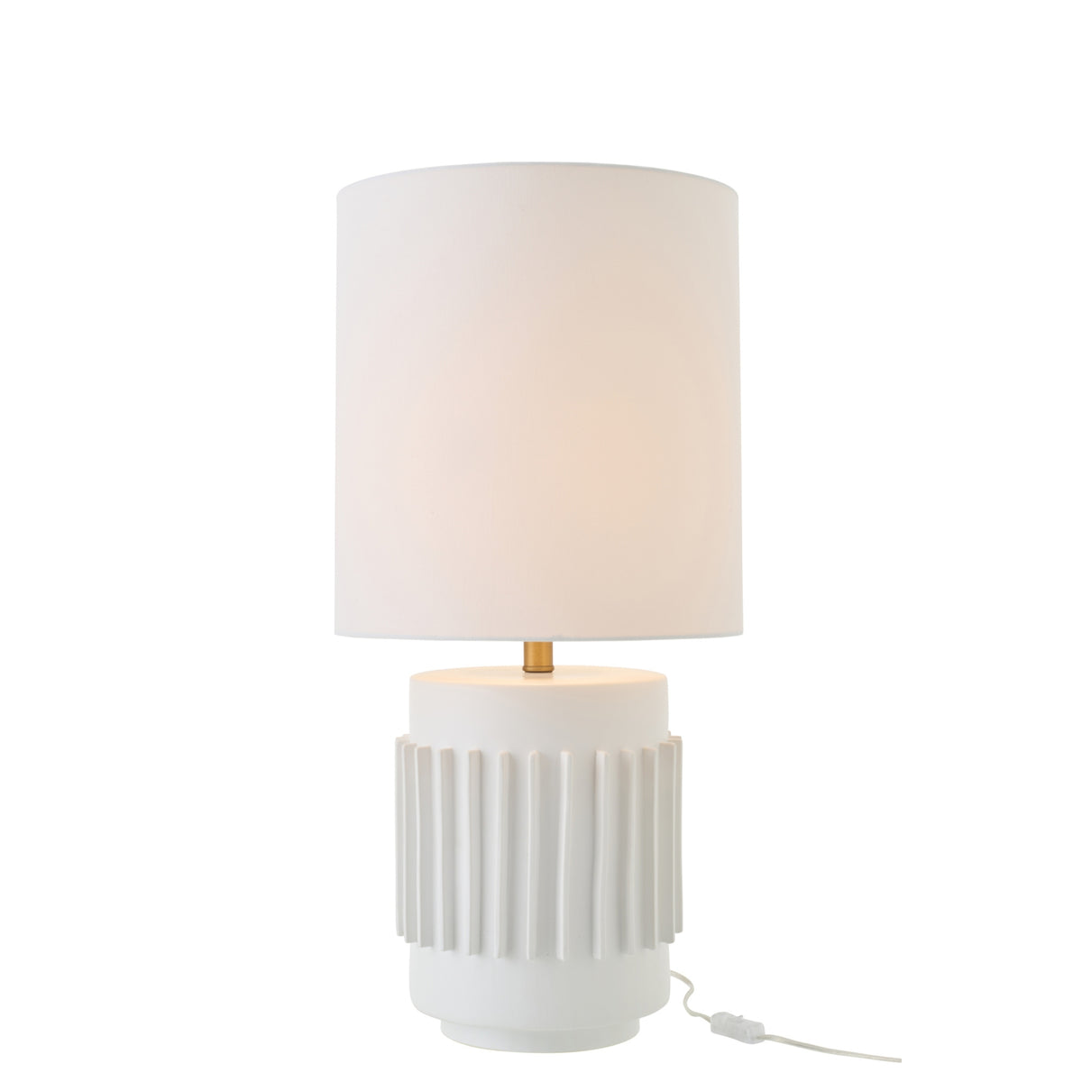 Lámpara de mesa de cerámica blanca J-Line