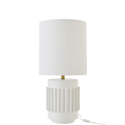 Lámpara de mesa de cerámica blanca J-Line
