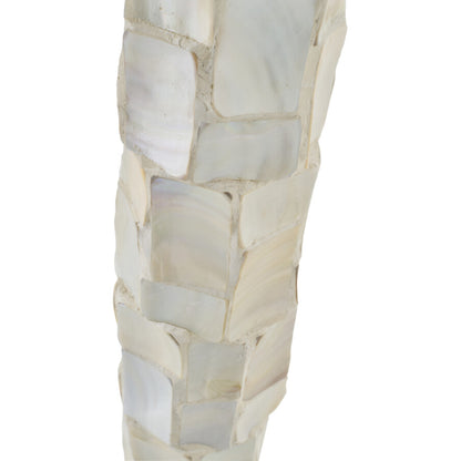 Lámpara de pie Efecto Perla Concha Blanco Roto/Beige Claro J-Line