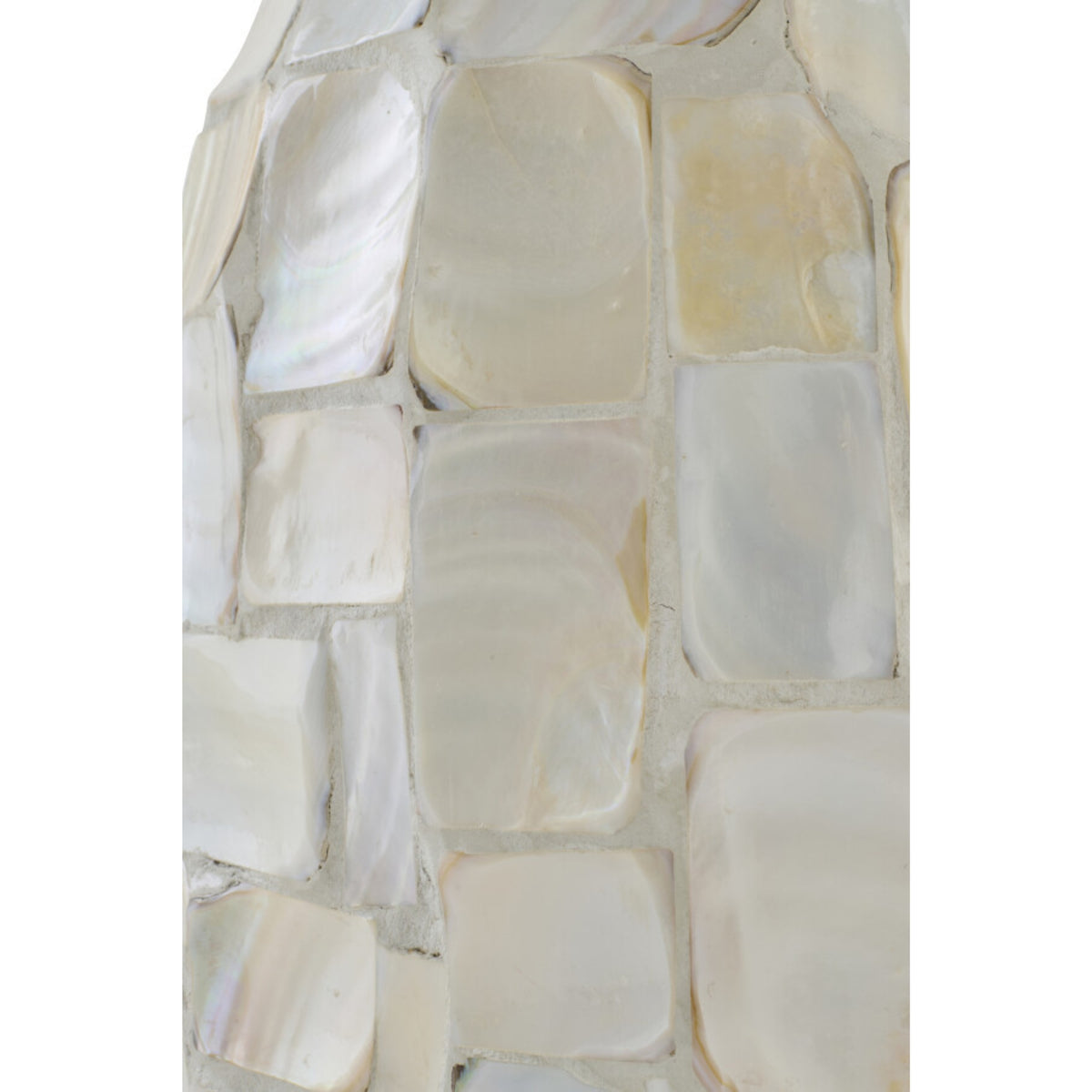 Lámpara de pie Efecto Perla Concha Blanco Roto/Beige Claro J-Line