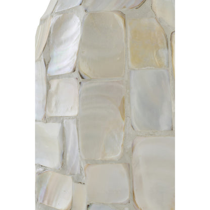 Lámpara de pie Efecto Perla Concha Blanco Roto/Beige Claro J-Line