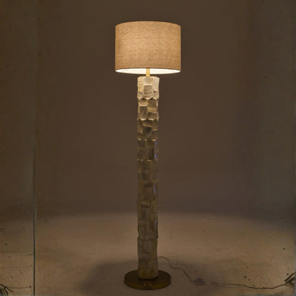 Lámpara de pie Efecto Perla Concha Blanco Roto/Beige Claro J-Line