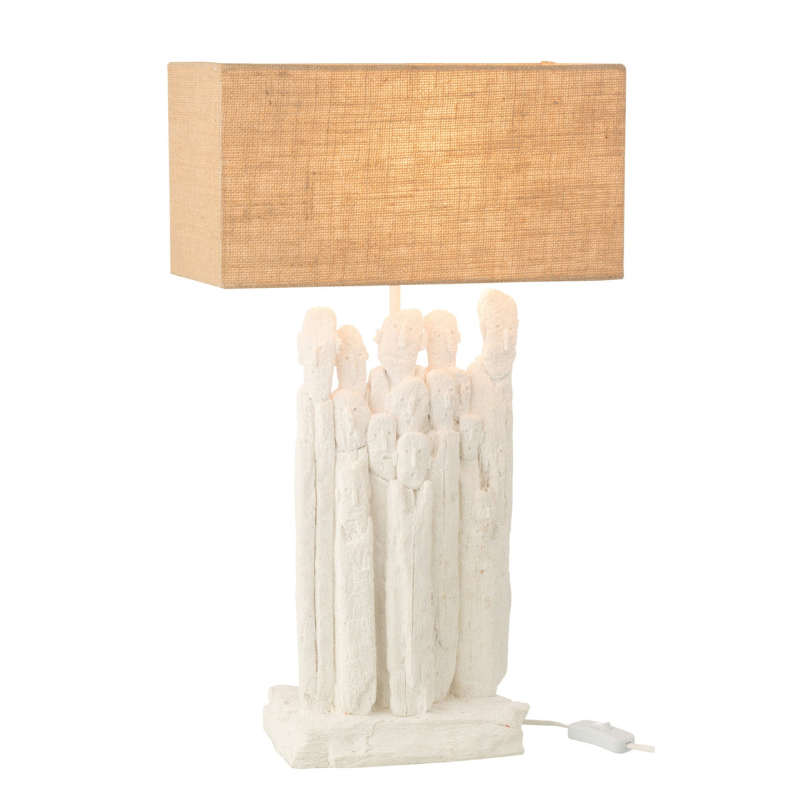 Lámpara de mesa Figuras Polirresina Blanco/Natural J-Line