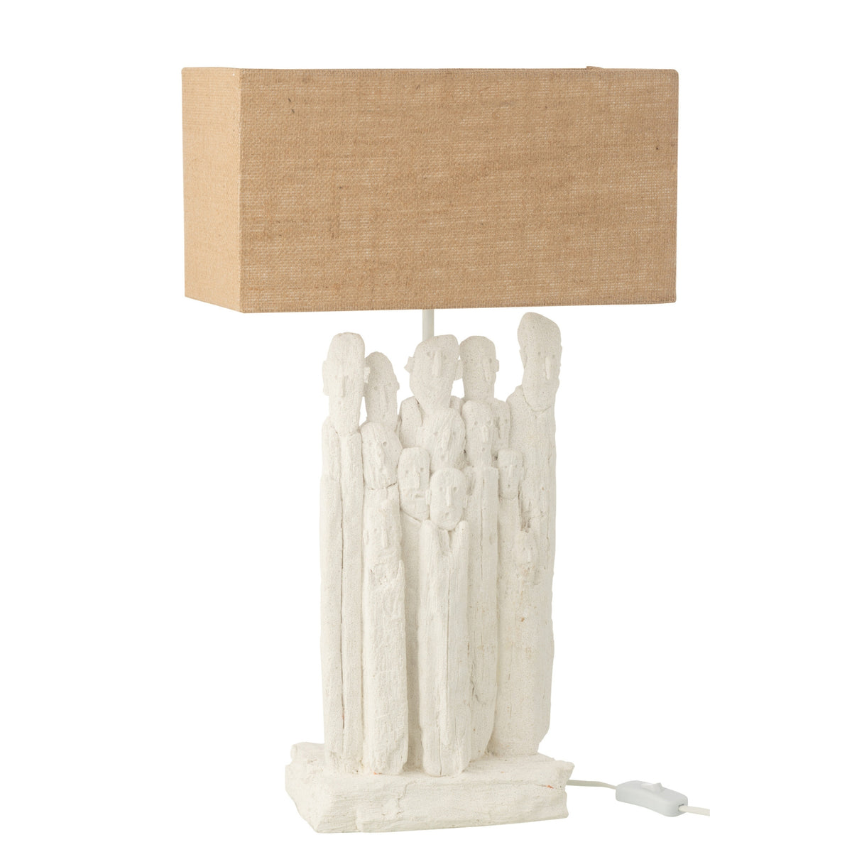 Lámpara de mesa Figuras Polirresina Blanco/Natural J-Line