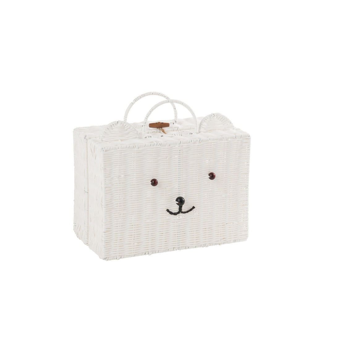 Cesta tipo maleta de plástico blanco pequeña J-Line