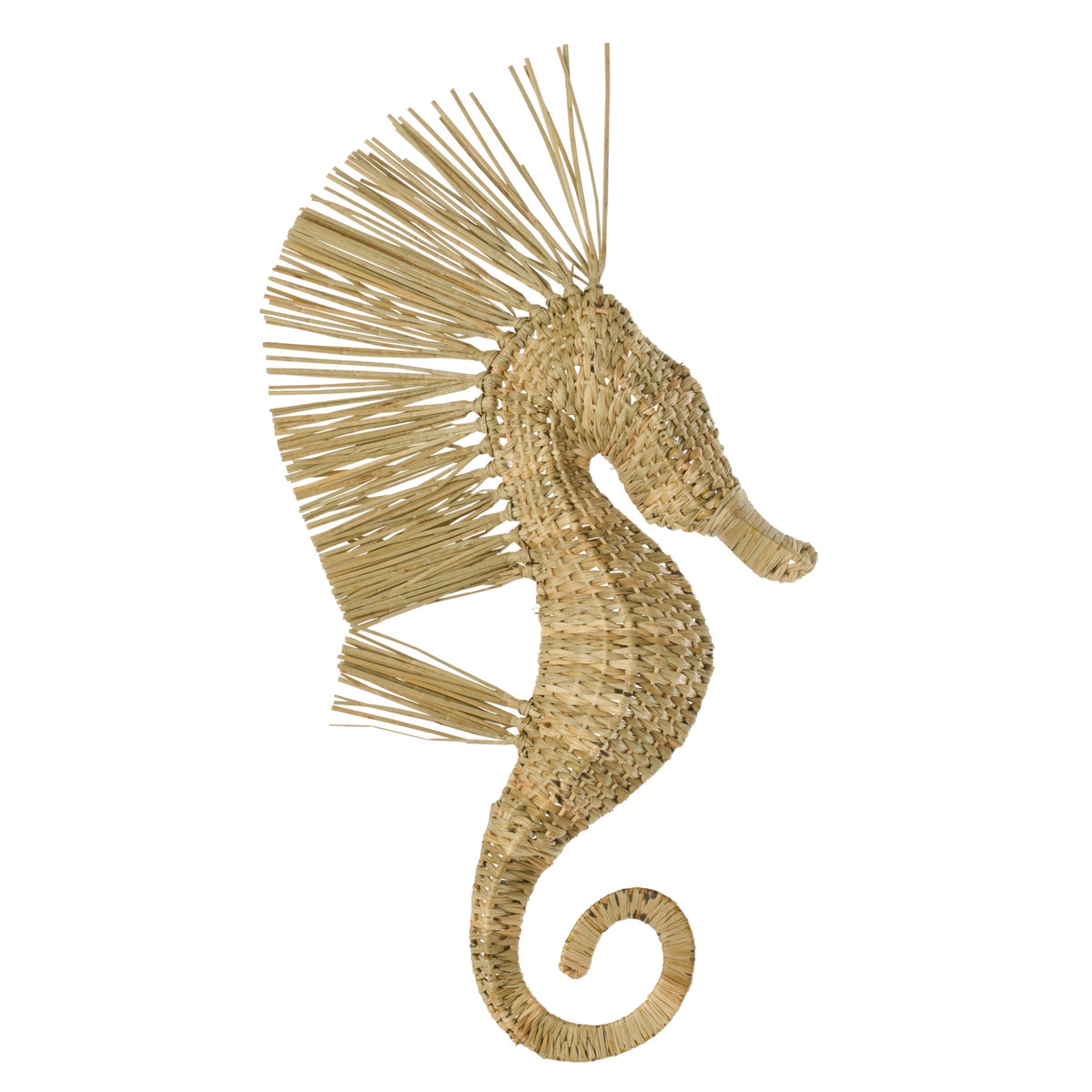 Objeto decorativo de pared Caballo de mar Hierba Natural Grande J-Line