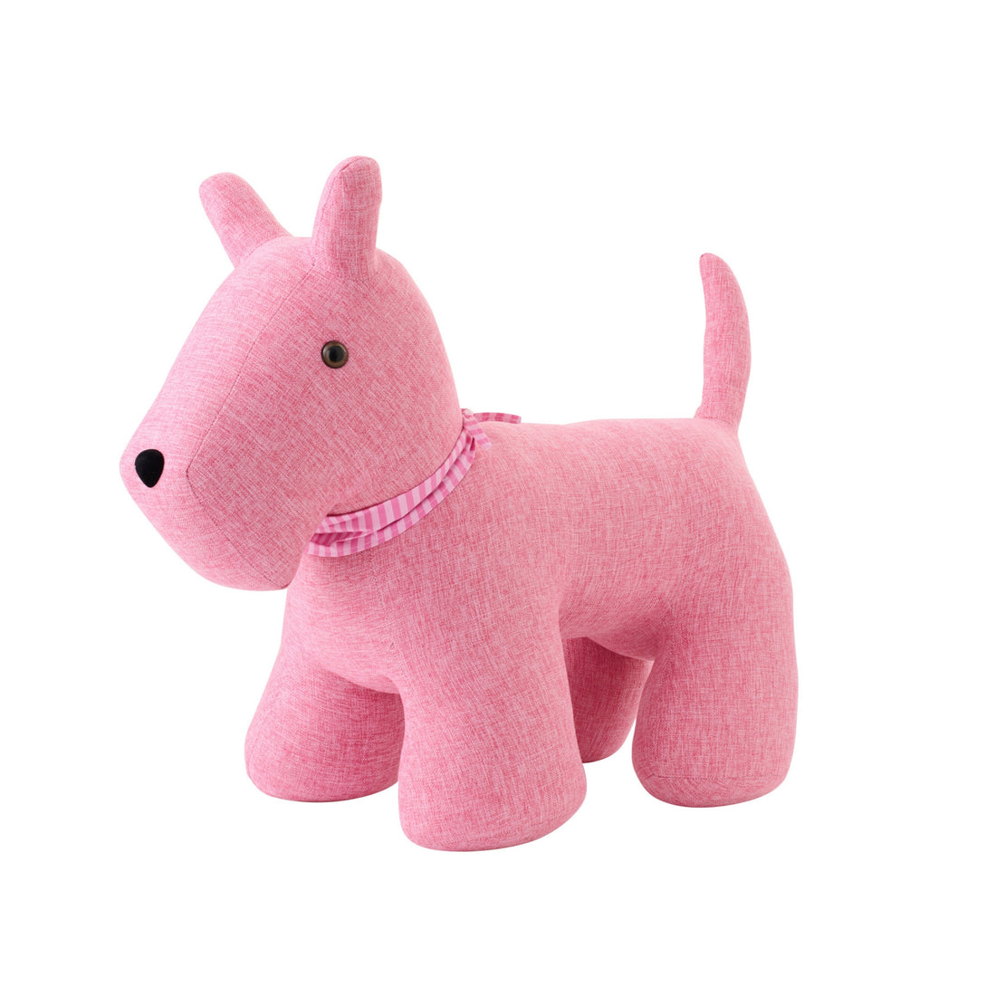 Tope de puerta perro con bufanda poliéster rosa grande J-Line