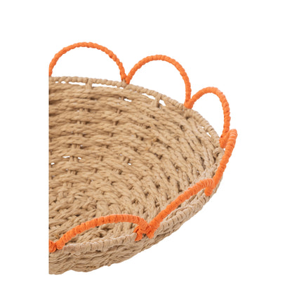 Set de 2 bandejas decorativas de papel rosa/naranja J-Line