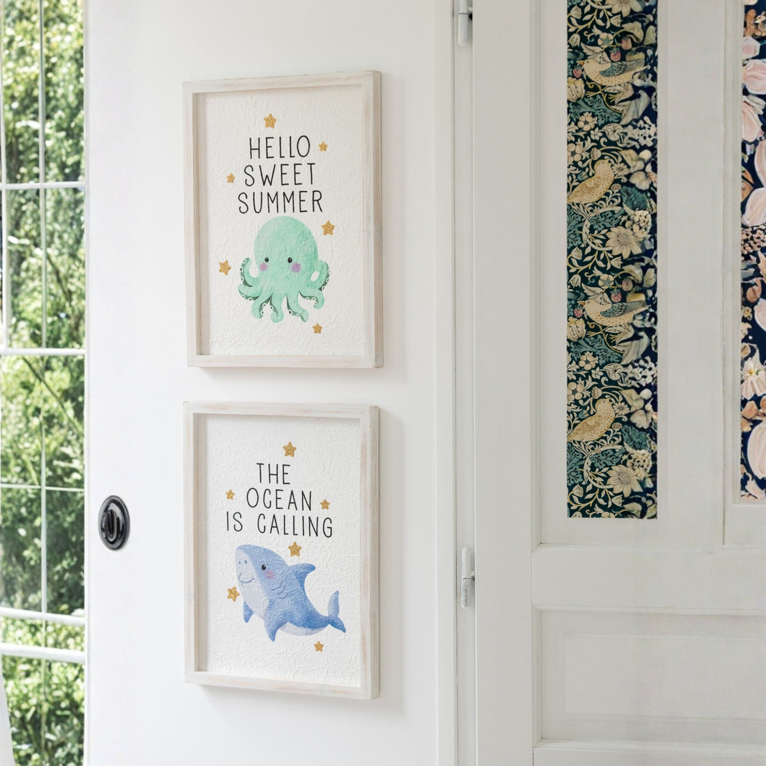 Decoración de pared Animales marinos Papel Multicolor Surtido de 6 J-Line