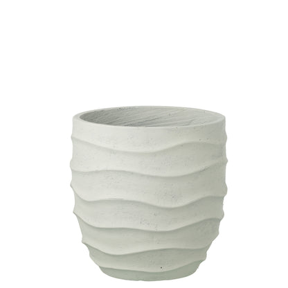 Maceta Ondulada + Exterior Arena Blanco Mediana J-Line