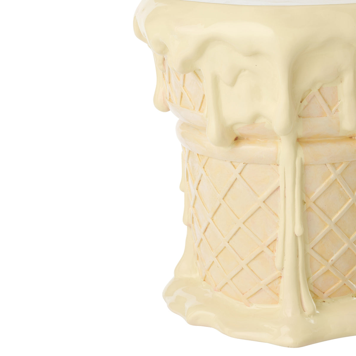 Mesa auxiliar Helado de polirresina albaricoque/beige J-Line