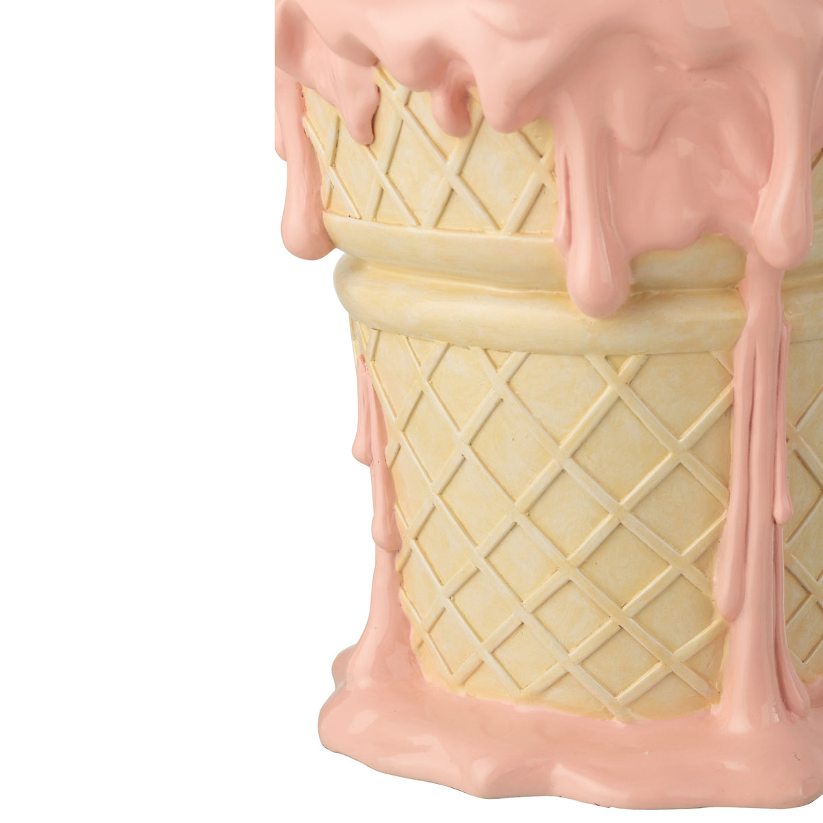 Mesa auxiliar Helado de polirresina rosa claro/beige J-Line