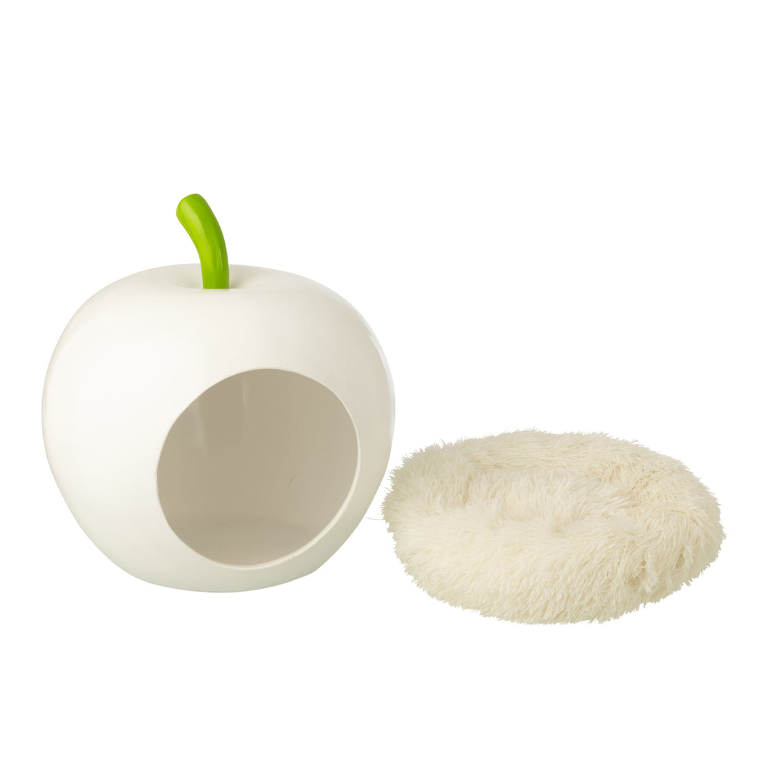 Cesta para gatos Manzana Polirresina Blanco/Verde J-Line