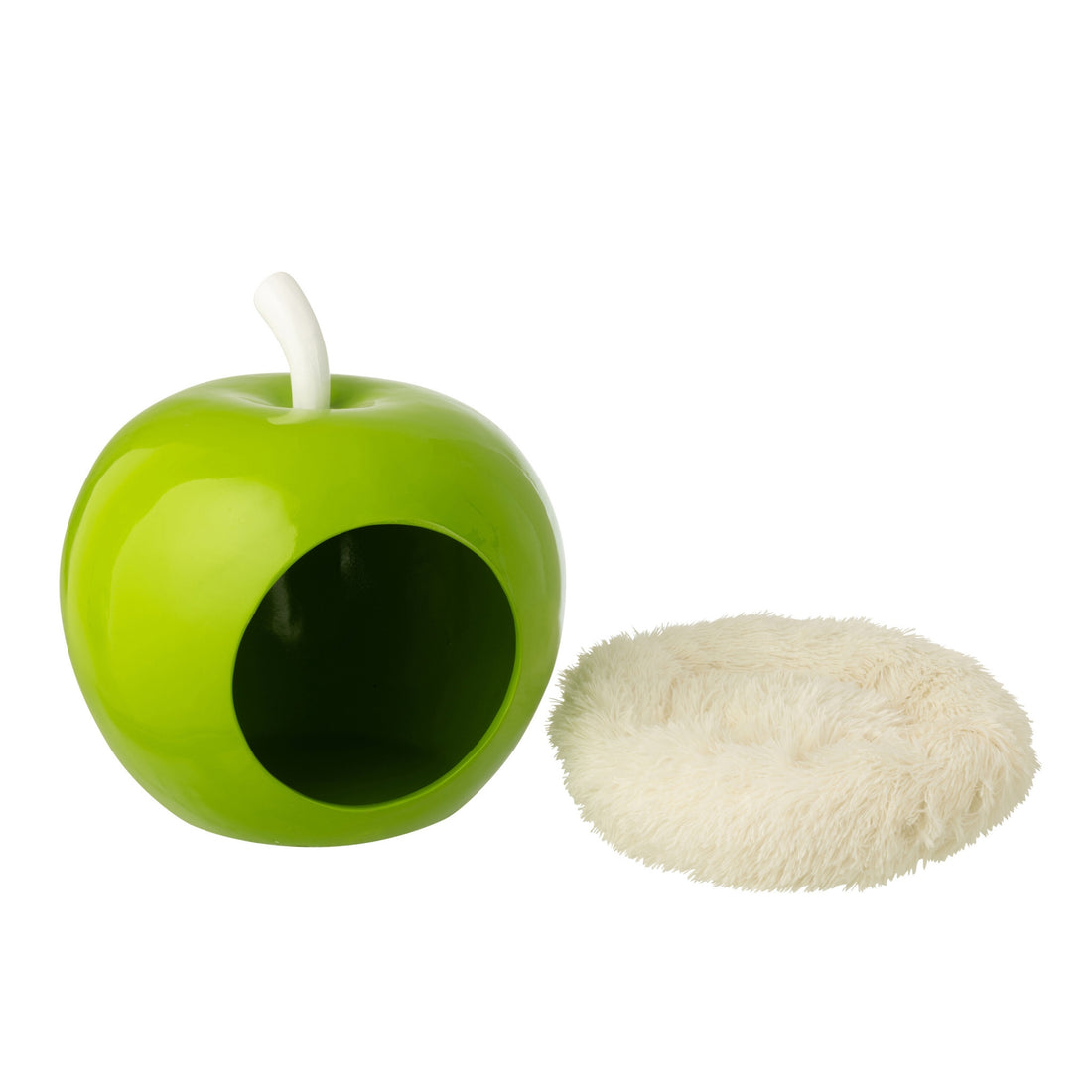 Cesta para gatos Manzana Polirresina Verde/Blanco J-Line