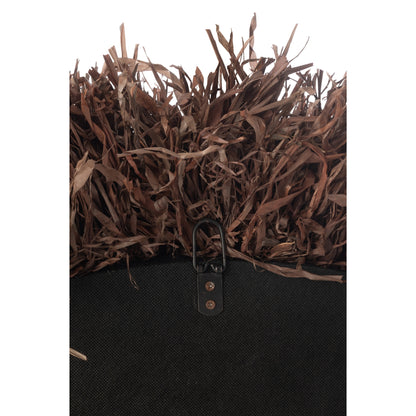 Espejo de pared redondo de sisal marrón oscuro J-Line