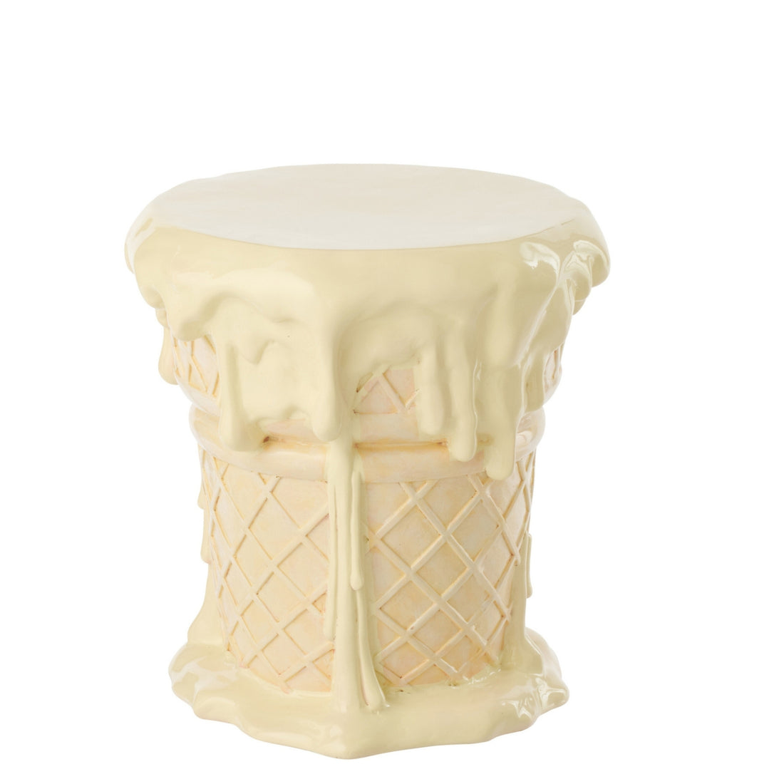 Mesa auxiliar Helado de polirresina albaricoque/beige J-Line