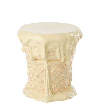Mesa auxiliar Helado de polirresina albaricoque/beige J-Line