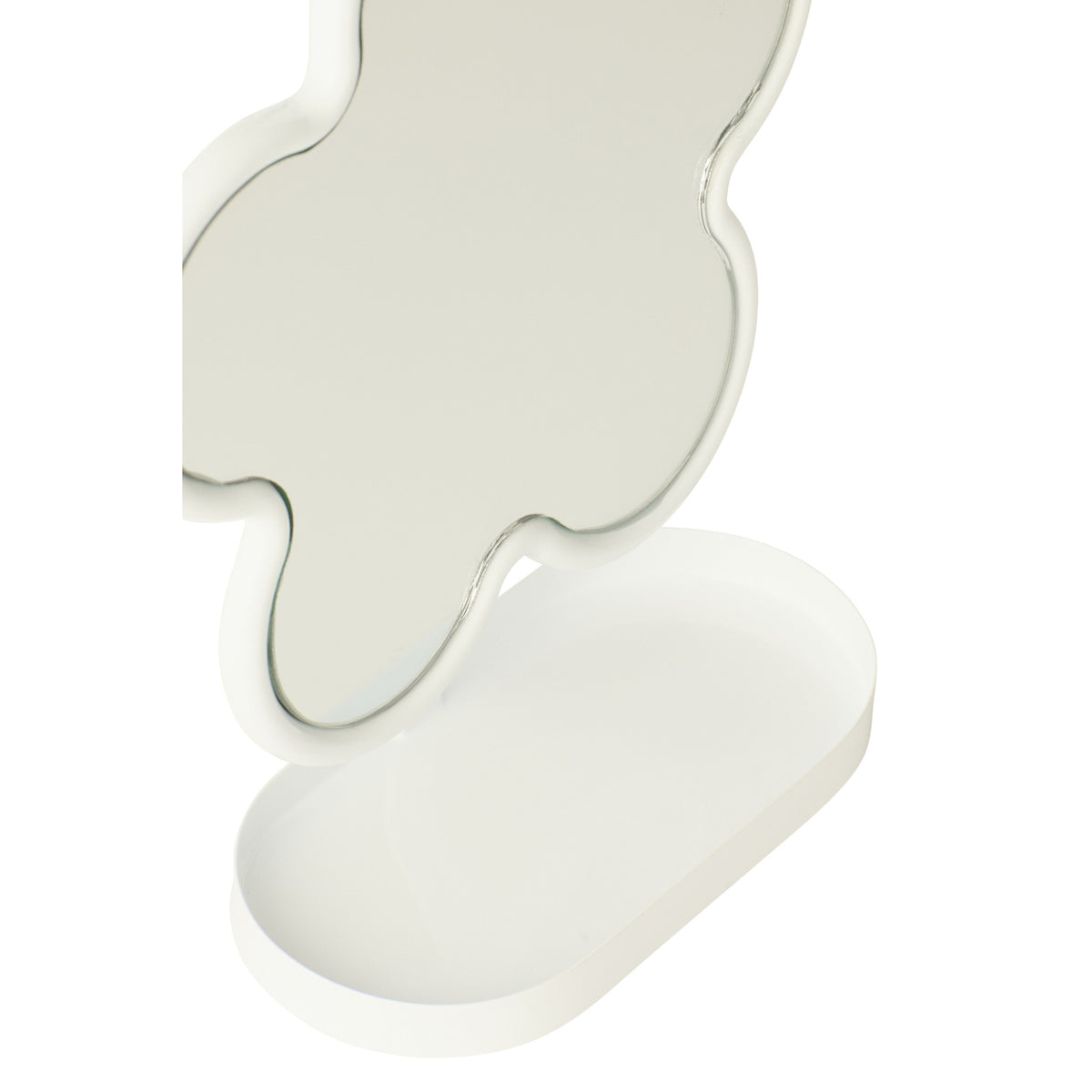 Espejo de mesa Flor Hierro Blanco J-Line