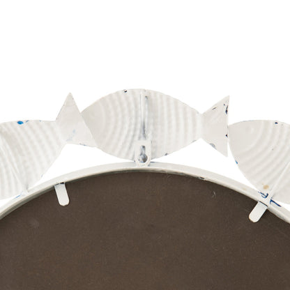 Espejo de pared pez hierro blanco J-Line