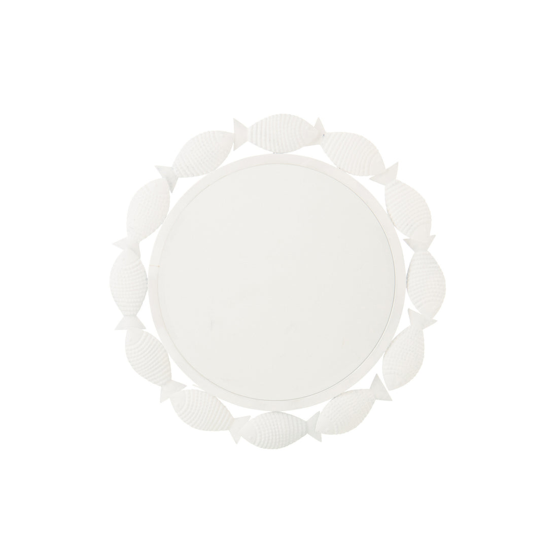 Espejo de pared pez hierro blanco J-Line