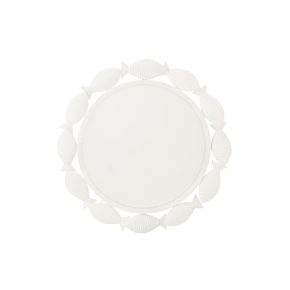 Espejo de pared pez hierro blanco J-Line