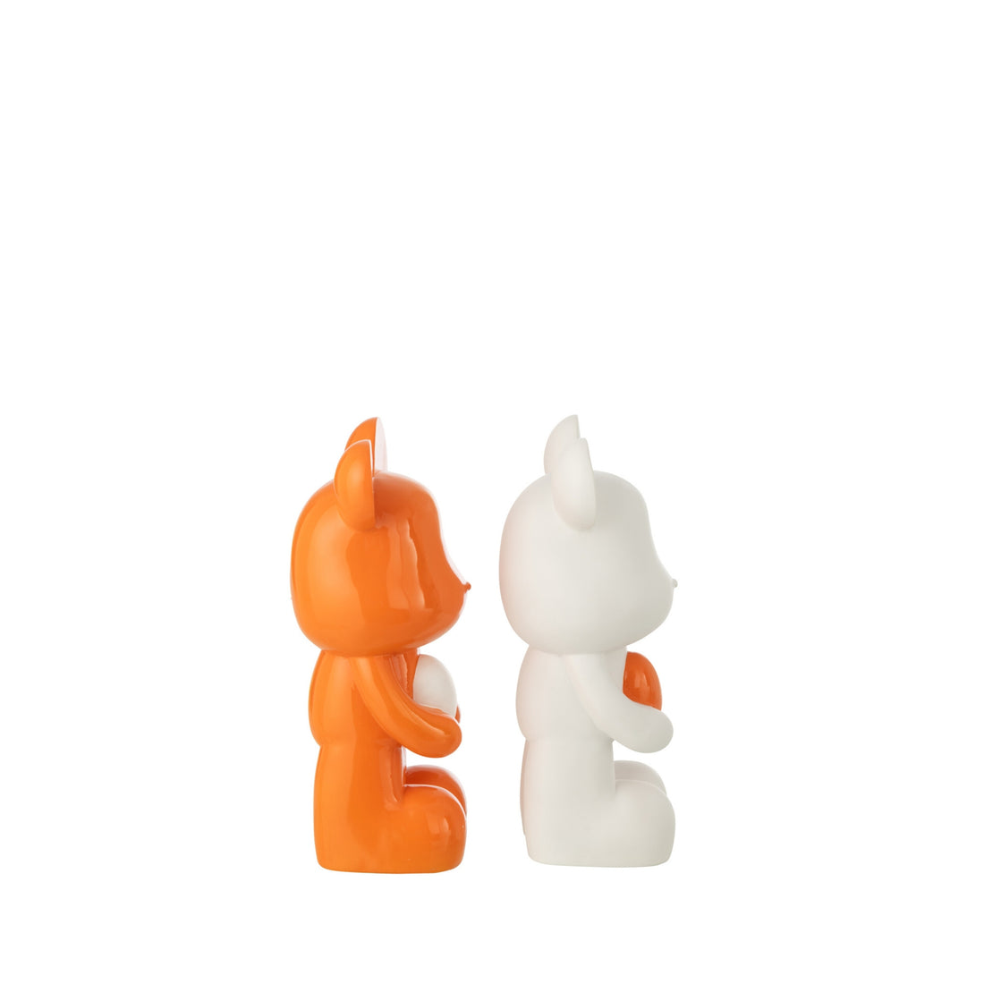 Oso Corazón Polirresina Blanco/Naranja Oscuro Surtido Pequeño De J-Line