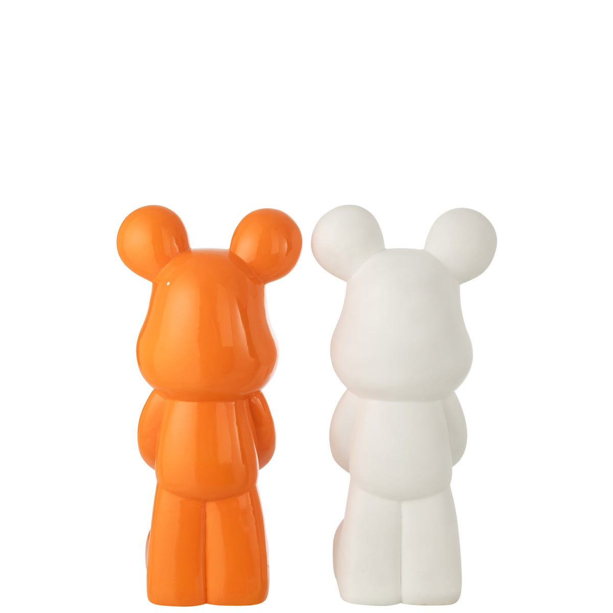 Oso Corazón Polirresina Blanco/Naranja Oscuro Gran Surtido De J-Line