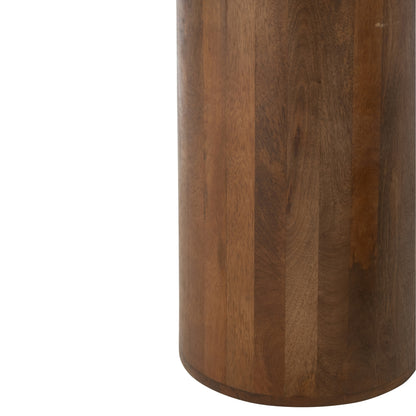 Mesa auxiliar redonda de mármol terracota/marrón oscuro, juego de 2, J-Line