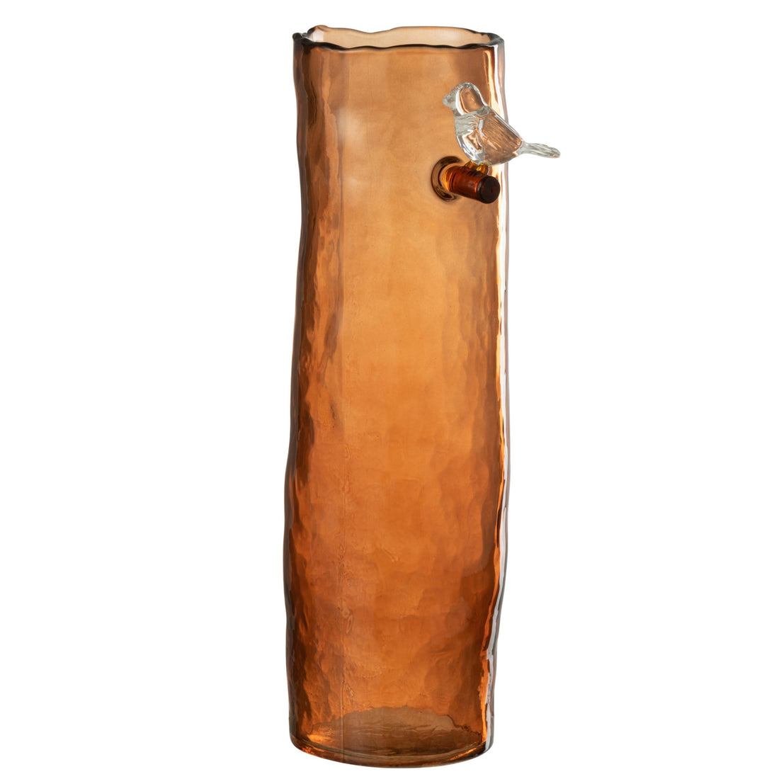 Jarrón Pájaro Largo - Vidrio - Naranja - Grande - 32 cm de Alto J-Line