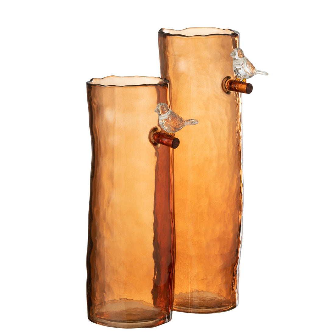 Jarrón Pájaro Largo - Vidrio - Naranja - Grande - 32 cm de Alto J-Line