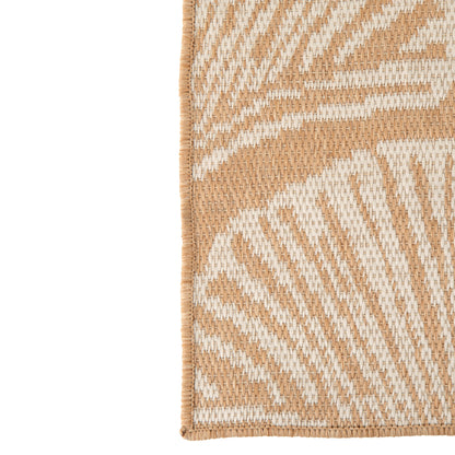 Alfombra de exterior Hojas Polipropileno Blanco/Natural J-Line