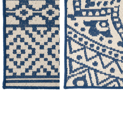 Alfombra de exterior Mosaico Polipropileno Azul oscuro/Blanco surtido de J-Line