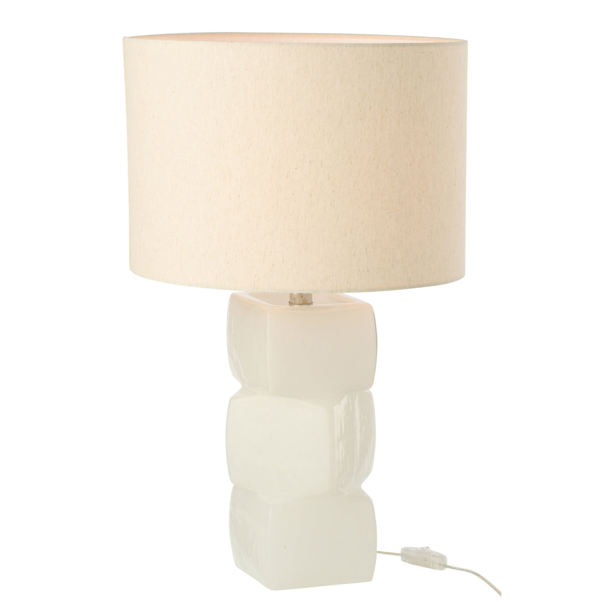 Lámpara de mesa 3 cubos de vidrio blanco J-Line