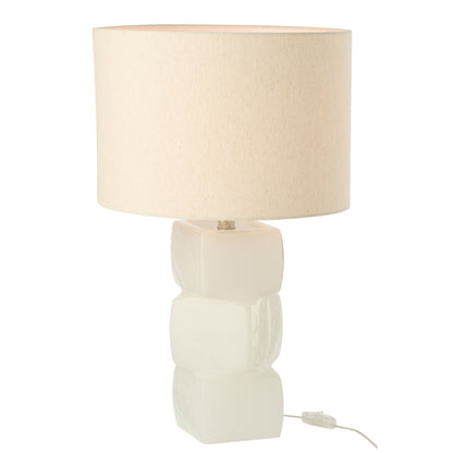 Lámpara de mesa 3 cubos de vidrio blanco J-Line
