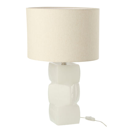 Lámpara de mesa 3 cubos de vidrio blanco J-Line