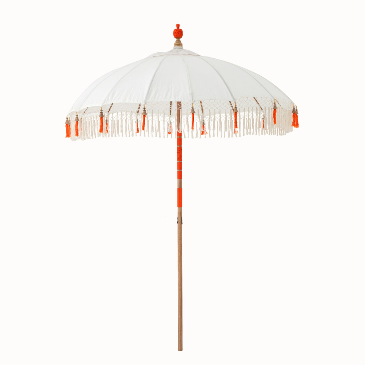 Sombrilla Flavie Madera/Algodón Crudo/Naranja J-Line